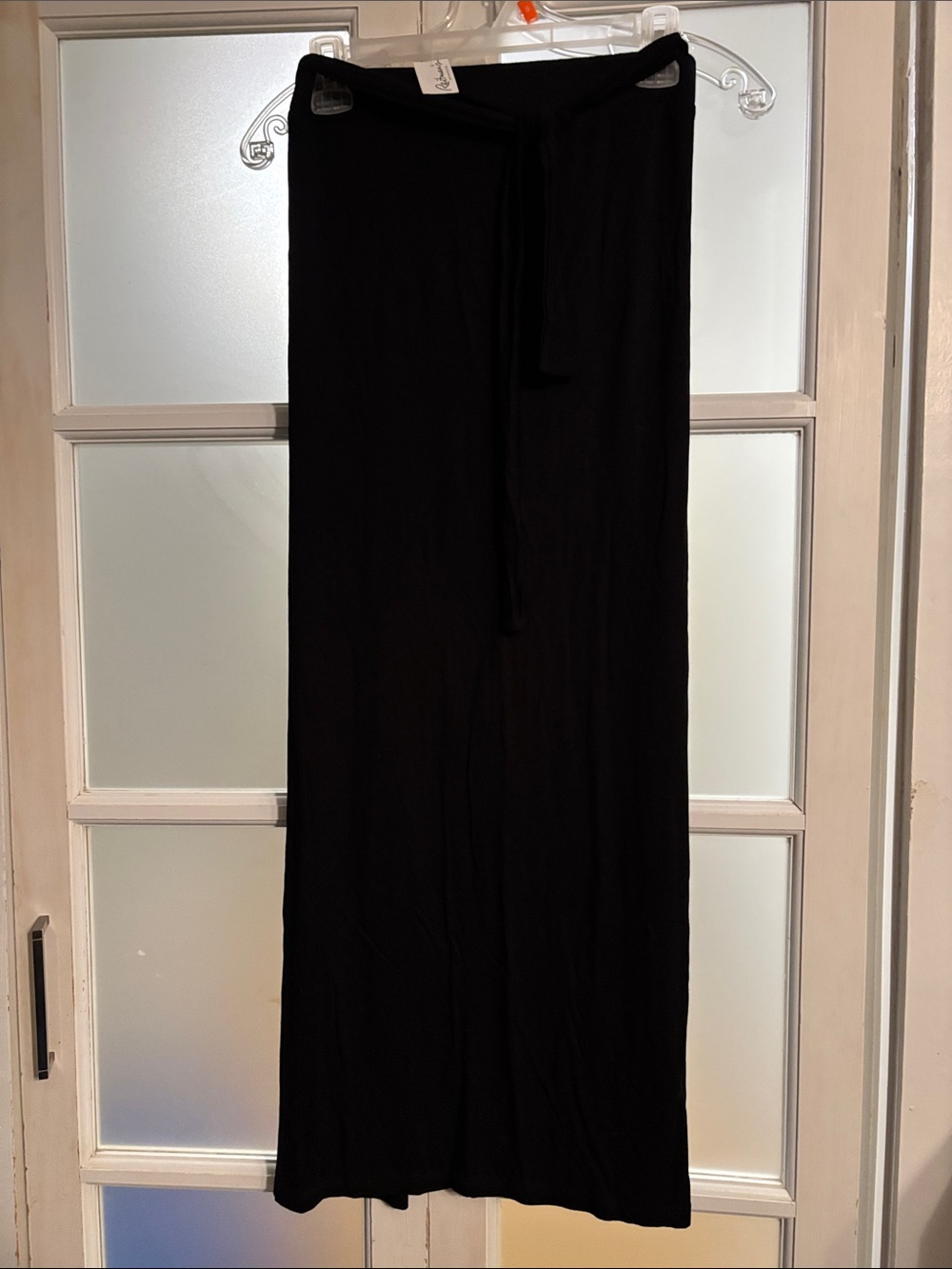 Reitmans Black A-Line Maxi Skirt with Tie Waist